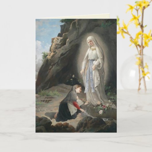 St. Bernadette Catholique Carte Saint Nun (Fleur jaune)