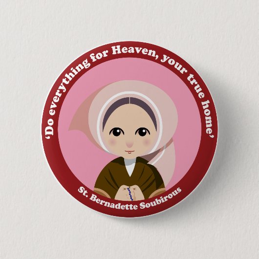 St. Bernadette Soubirous Ronde Button 5,7 Cm (Voorkant)