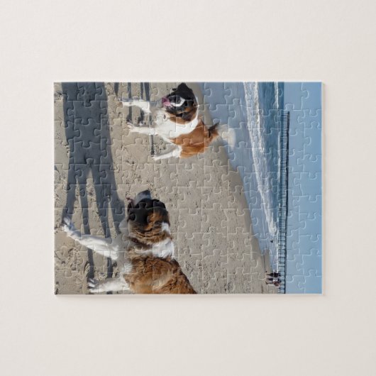 St. Bernard au puzzle de la plage (Horizontal)
