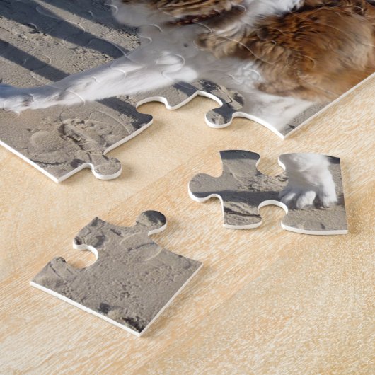 St. Bernard au puzzle de la plage (Côté)