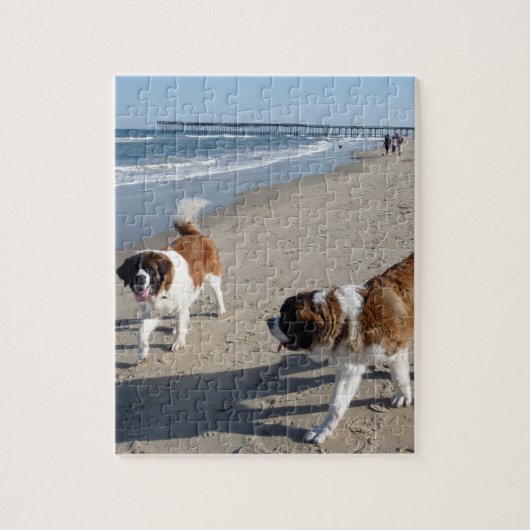 St. Bernard au puzzle de la plage (Vertical)