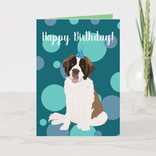  St Bernard Birthday Kaart (Voorkant)