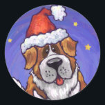 St. Bernard Christmas<br><div class="desc">Animaux Parade Festive Saint Bernard Chien Cadeaux de Noël et accessoires vous apportés par Imagine That! Le design présente l'art original d'un mignon chien marron et blanc St. Bernard décoré pour les vacances avec un chapeau de Père Noël rouge vif sur la tête et une couronne de saint vert festif...</div>