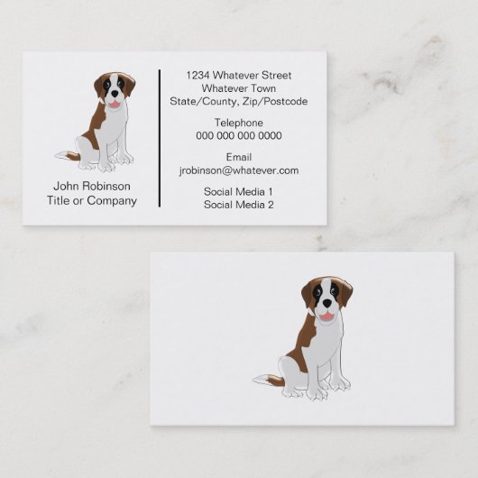 St Bernard Dog Design Boarding Kennels Visitekaartje (Voorkant / Achterkant)