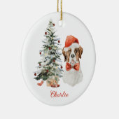 St. Bernard Dog gepersonaliseerd kerstversiering Keramisch Ornament (Rechts)