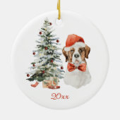 St. Bernard Dog gepersonaliseerd kerstversiering Keramisch Ornament (Achterkant)