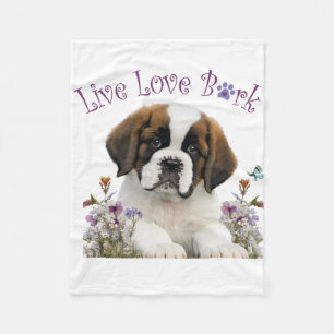 St. Bernard Dog Mom Floral Fleece Deken
