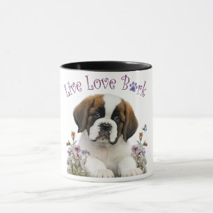St. Bernard Dog Mom Floral Mok