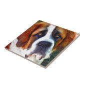 St Bernard Dog Painting Tegeltje (Zijkant)