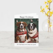 St Bernard Dogs Kerst Kaart (Gele Bloem)