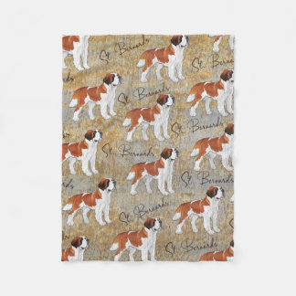 St Bernard Dogs met een Rustic Textured Background Fleece Deken