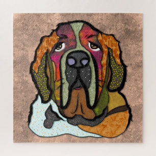 St Bernard face laid Jigsaw Puzzle