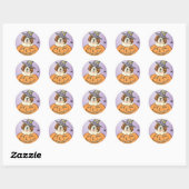 St. Bernard Halloween Ronde Sticker (Vel)