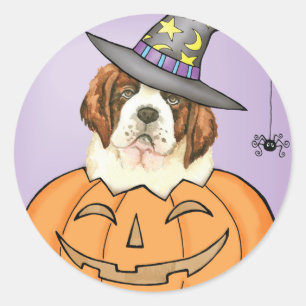 St. Bernard Halloween Ronde Sticker