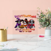 St. Bernard Halloween Thanksgiving Kerstles Acryl Bord (Huwelijk)