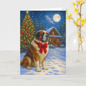 St. Bernard Holiday  Kaart (Gele Bloem)