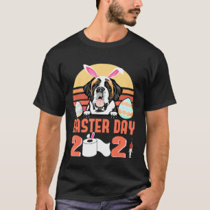 St Bernard Hond Gezichtsmasker Konijn Konijn Ei Pa T-shirt