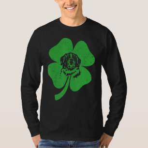 St Bernard-hond Ierse groene klaver C St Patricks T-shirt