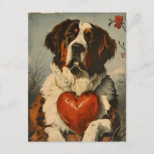 St. Bernard hond  Valentijnsdag Briefkaart