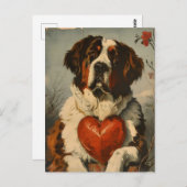 St. Bernard hond Valentijnsdag Briefkaart (Voorkant / Achterkant)