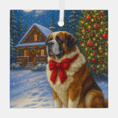 St. Bernard Kerst Glas Ornament (Achterkant)