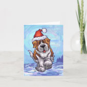 St. Bernard Kerstmis Feestdagen Kaart (Voorkant)