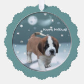 St Bernard Kerstmis Ornament Kaart (Voorkant)