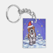 St. Bernard Kerstmis Sleutelhanger (Voorkant Links)