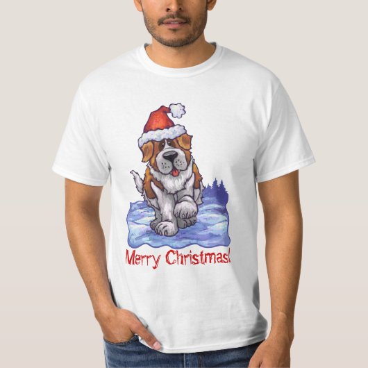 St. Bernard Kerstmis T-shirt (Voorkant)