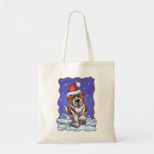 St. Bernard Kerstmis Tote Bag