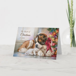 St. Bernard Kittens Kerstmis Feestdagen Kaart