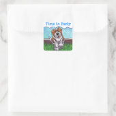 St. Bernard Party Center Vierkante Sticker (Tas)