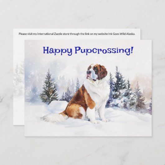 St. Bernard Pupcrossing - Briefkaart (Voorkant / Achterkant)