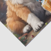 St Bernard Puppies en Milkshakes Tissuepapier (Detail)