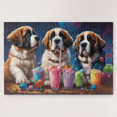 St Bernard Puppies Party en Milkshakes Legpuzzel (Horizontaal)