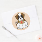 St. Bernard Puppy Ronde Sticker (Envelop)