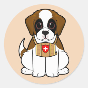 St. Bernard Puppy Ronde Sticker