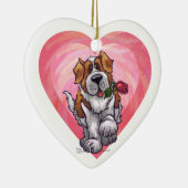 St. Bernard-Valentijnsdag Keramisch Ornament (Rechts)