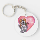 St. Bernard-Valentijnsdag Sleutelhanger (Voorkant)