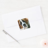 St. Bernard Vierkante Sticker (Envelop)