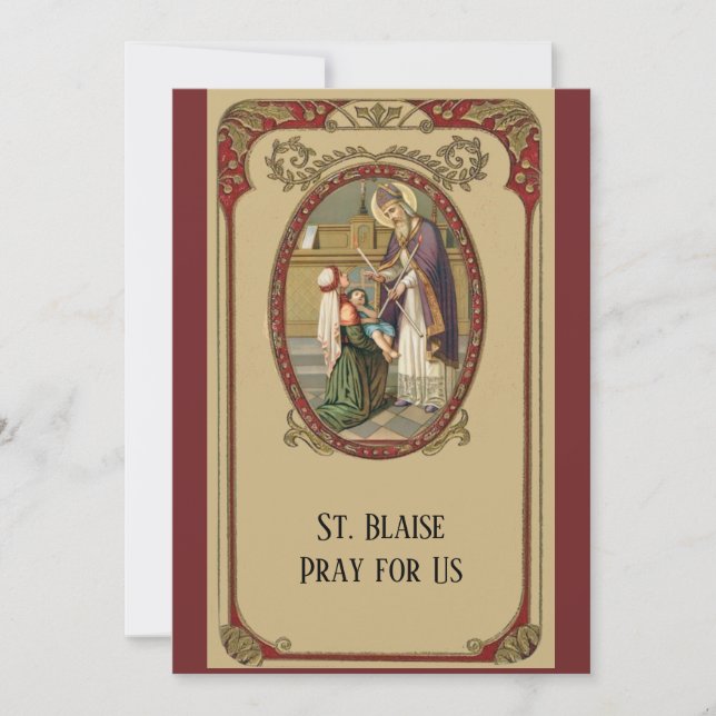 St. Blaise katholieke Patron Saint of Throat Illne (Voorkant)
