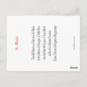St. Blaise Prayer Card Briefkaart (Achterkant)