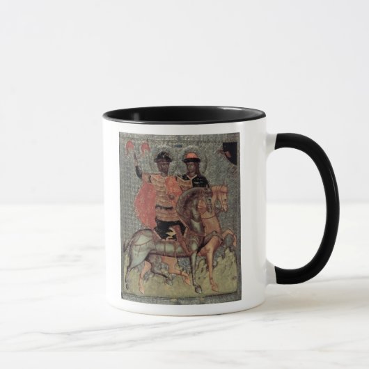 St. Boris en St. Gleb gemonteerd, c.1377 Mok (Rechts)
