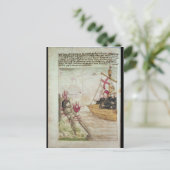 St. Brendan op zijn schip Briefkaart (Staand voorkant)