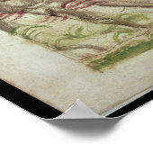 St. Brendan op zijn schip Poster (Hoek)