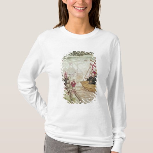 St. Brendan op zijn schip T-shirt (Voorkant)