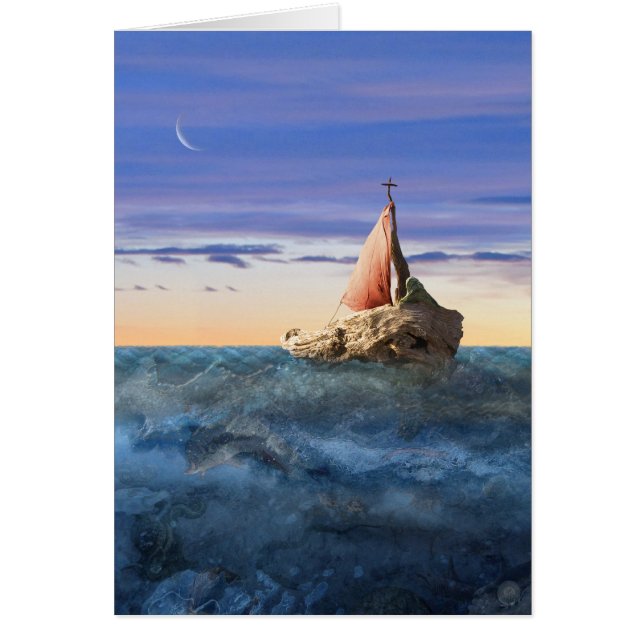 St. Brendan's Boat card (blanco) (Voorkant)