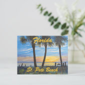 "ST. Briefkaart PETE BEACH FLORIDA PALMS BRIEFKAAR (Staand voorkant)