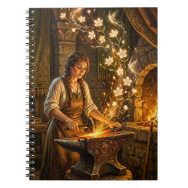 St Brigid Blacksmith Fairies Flowers Fantasy Art Notitieboek