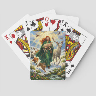 St Brigid Lente Godin Bosdieren Imbolc Pokerkaarten